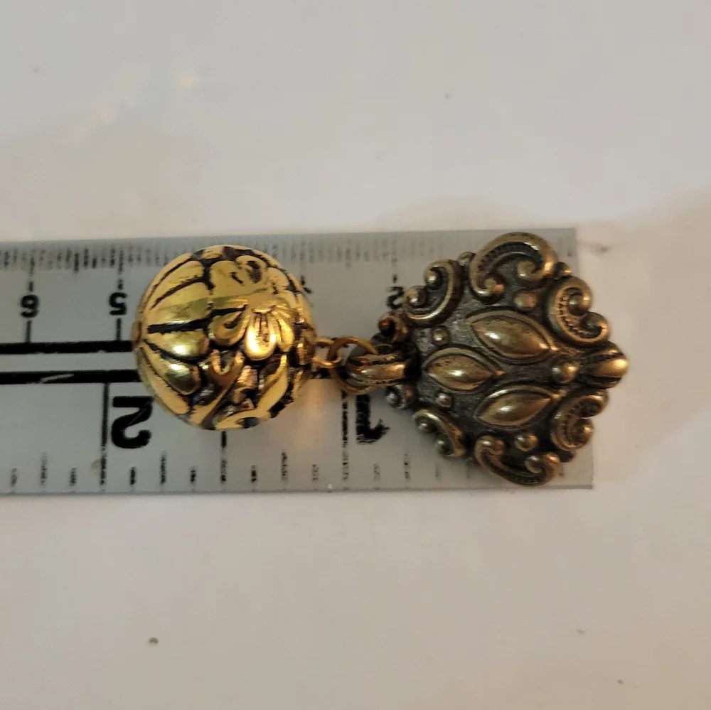 Vintage Chunky Scroll Style Earrings Pierced